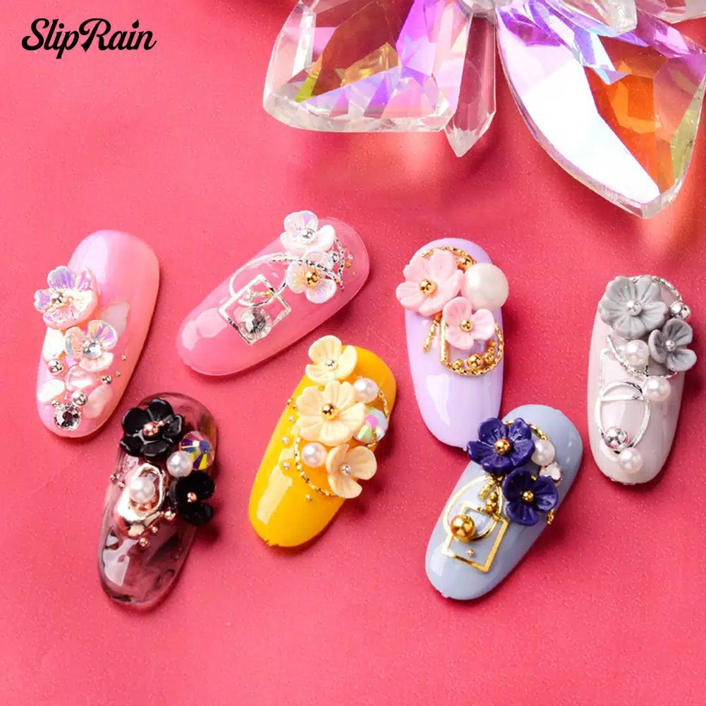 New !! Shell Flower Bead Rhinestone Mixed 3D Nail Art Sequin DIY Manicure Jewelry