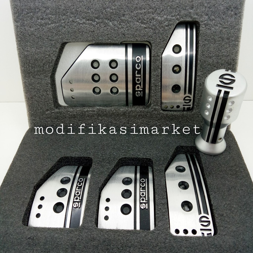 Jual SPARCO Settanta Pedal Set Manual / Automatic Gear Racing Silver
