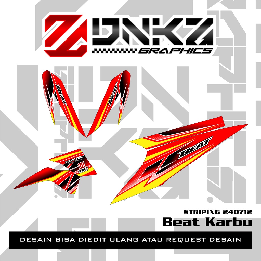 Stiker Beat Karbu Decal Striping Beat Karbu Premium Racing ST240721 DNKZ