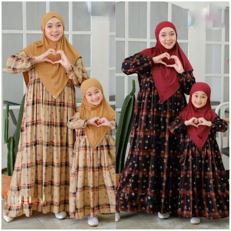 Gamis Couple Ibu dan Anak Bahan Rayon Viscose - Gamis Kembaran