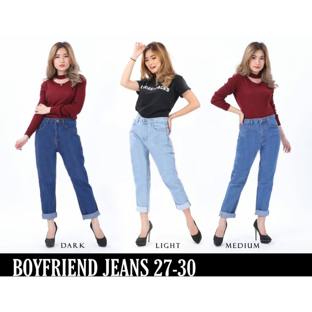 RX FASHION CELANA  PLAIN BOYFRIEND  FASHION CELANA  JEANS 