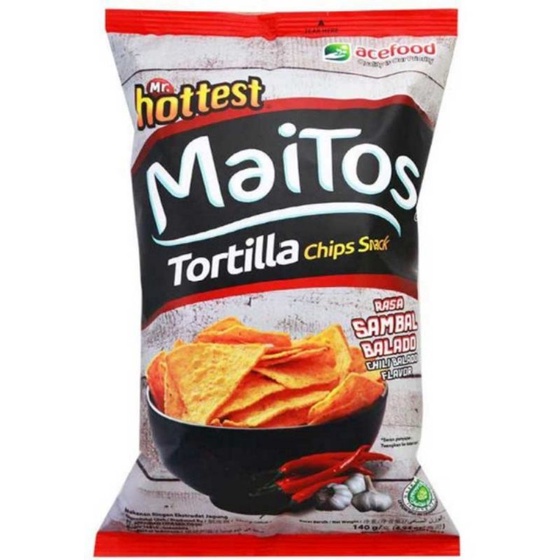 

Mr Hottest Maitos Tortilla Chip Snack Rasa Sambal Balado 140Gr