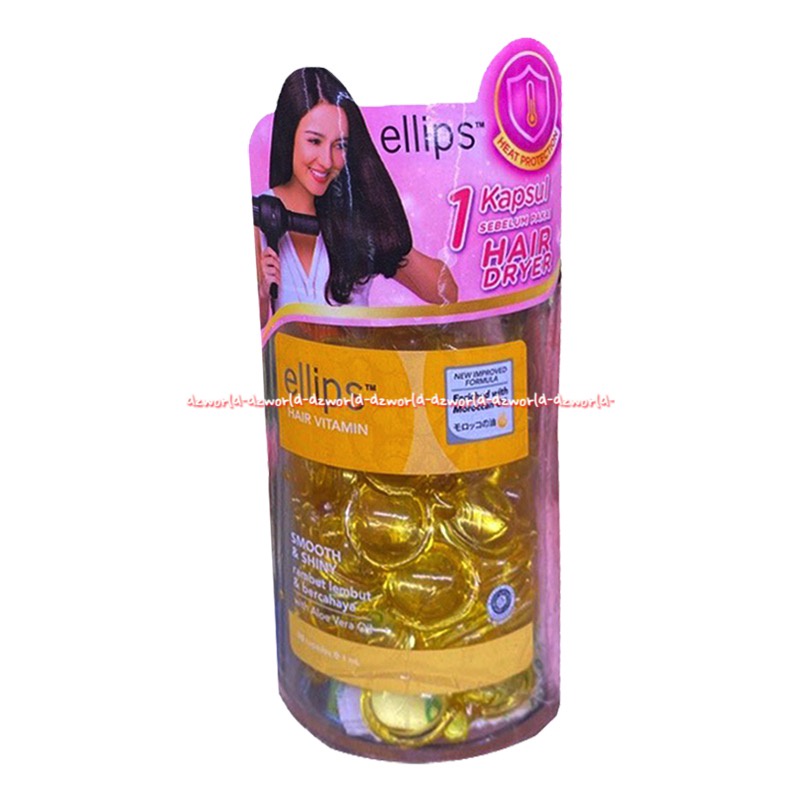 Ellips Hair Vitamin With Jar 50 capsul Triple Care Vitamin Rambut Shiny Black Nutri Color Smooth Hair Treatment Elips Perawatan Rambut Bentuk Bulat Balon