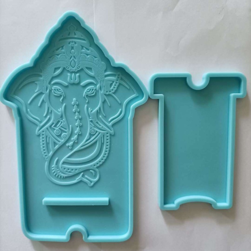 SIY  DIY Religious Elephant Mobile Phone Stand Silicone Resin Mold Phone Holder Mold