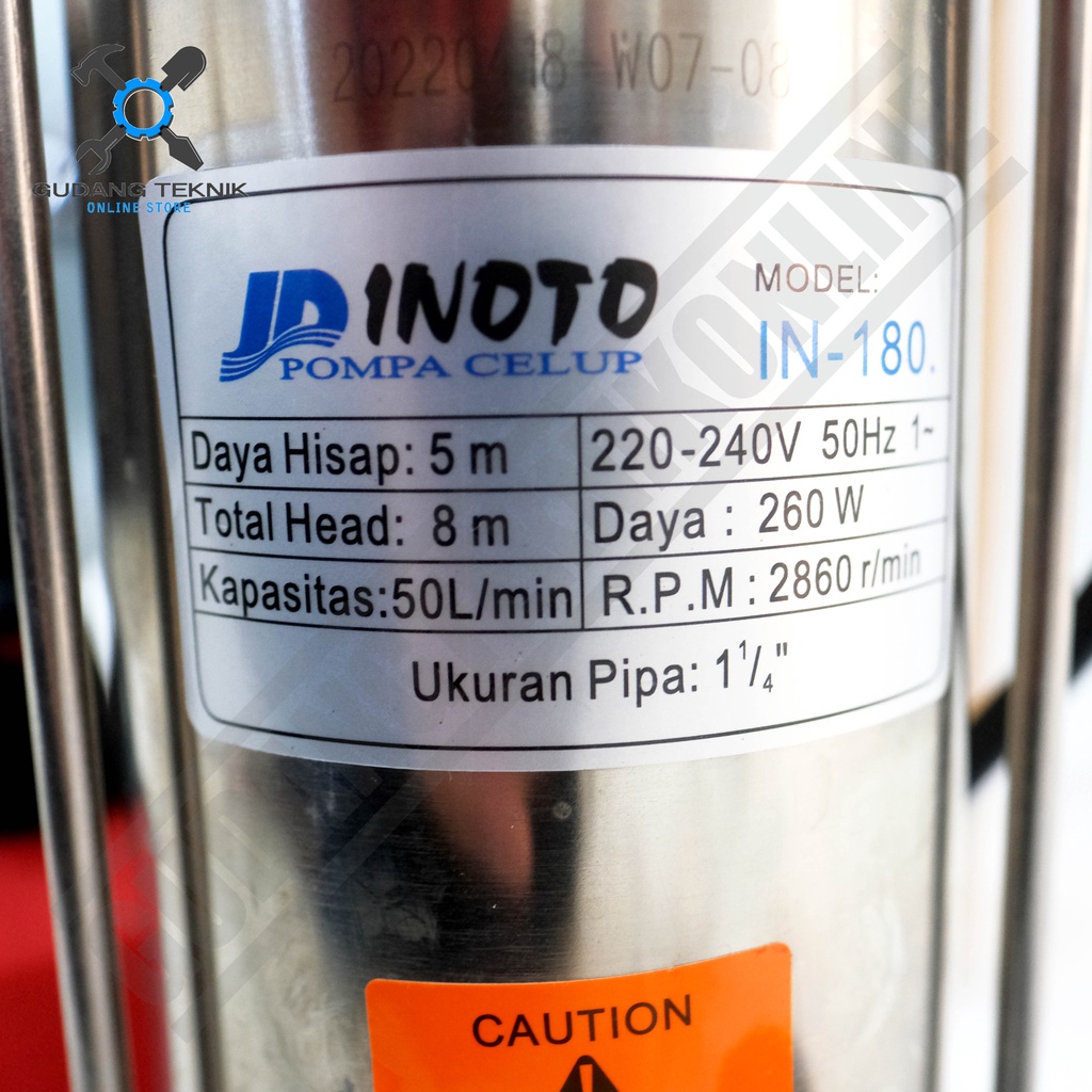 Pompa Air Submersible Celup INOTO INV180 1.25&quot; / Pompa Celub Air Bersih Kotor 1.25 Inch INV-180 INV 180 INOTO