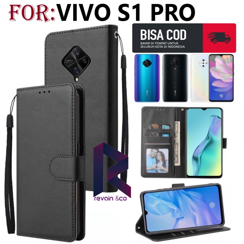 FLIP COVER VIVO S1 PRO CASING DOMPET FLIP WALLET LEATHER KULIT PREMIUM SARUNG BUKA TUTUP FLIP CASE VIVO S1 PRO