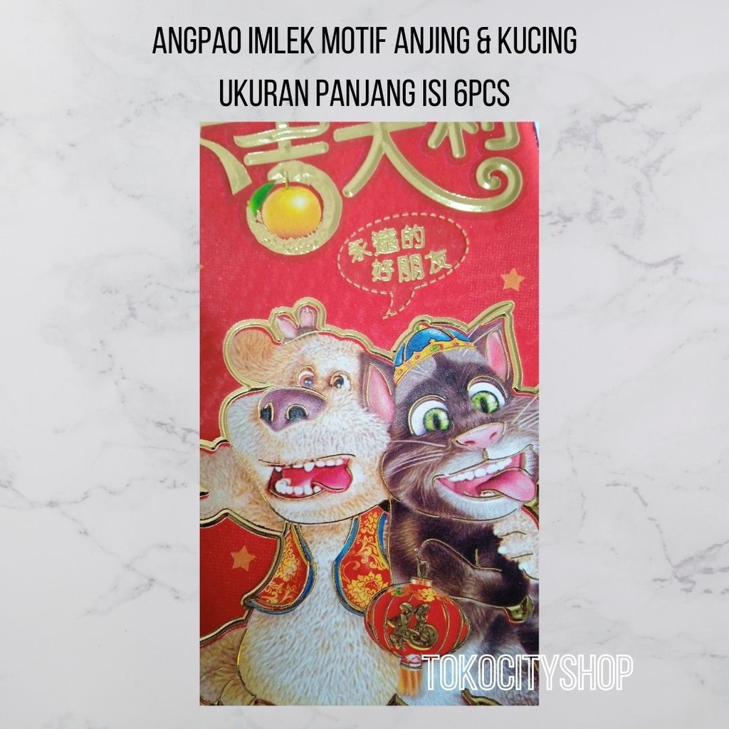 

Angpao Imlek Motif Kucing & Anjing Uk Panjang / isi 6pcs / Type 180029