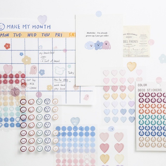 [Ready Stock]3 Pcs INS Style Morandi Basic MR.PAPER Sticker Creative Calendar Mobile Phone Decoration Sticker