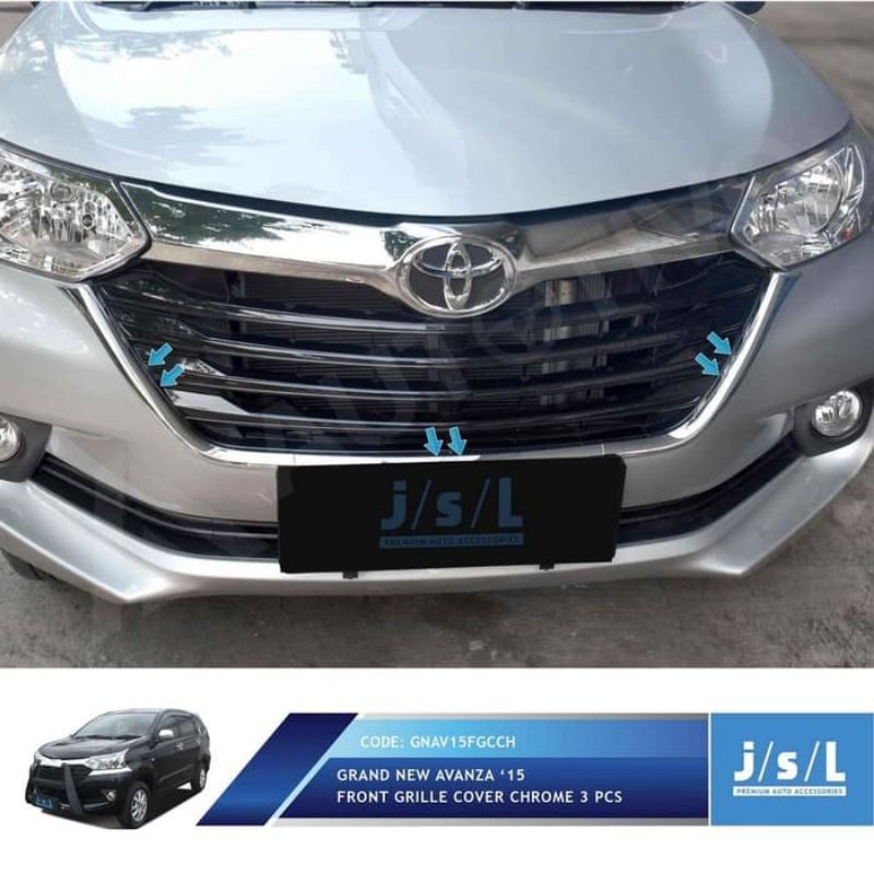 Grand All New Avanza Front Grille Trim Chrome 3 Pcs/Aksesoris Avanza