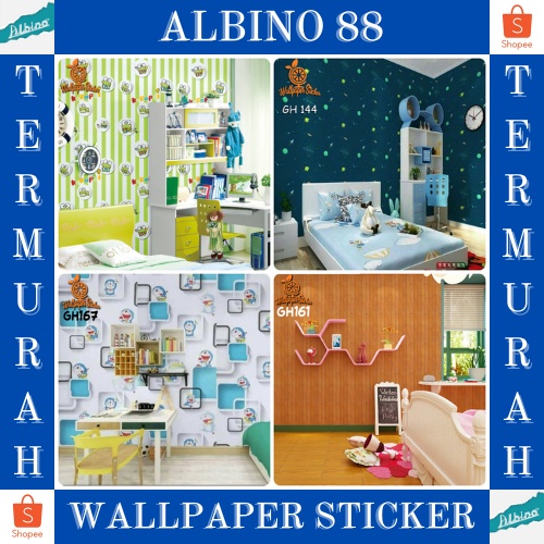 TERMURAH COD WALLPAPER STICKER DINDING MOTIF ELEGANT WALLPAPER RUANG TAMU / KAMAR TIDUR BEST SELLER