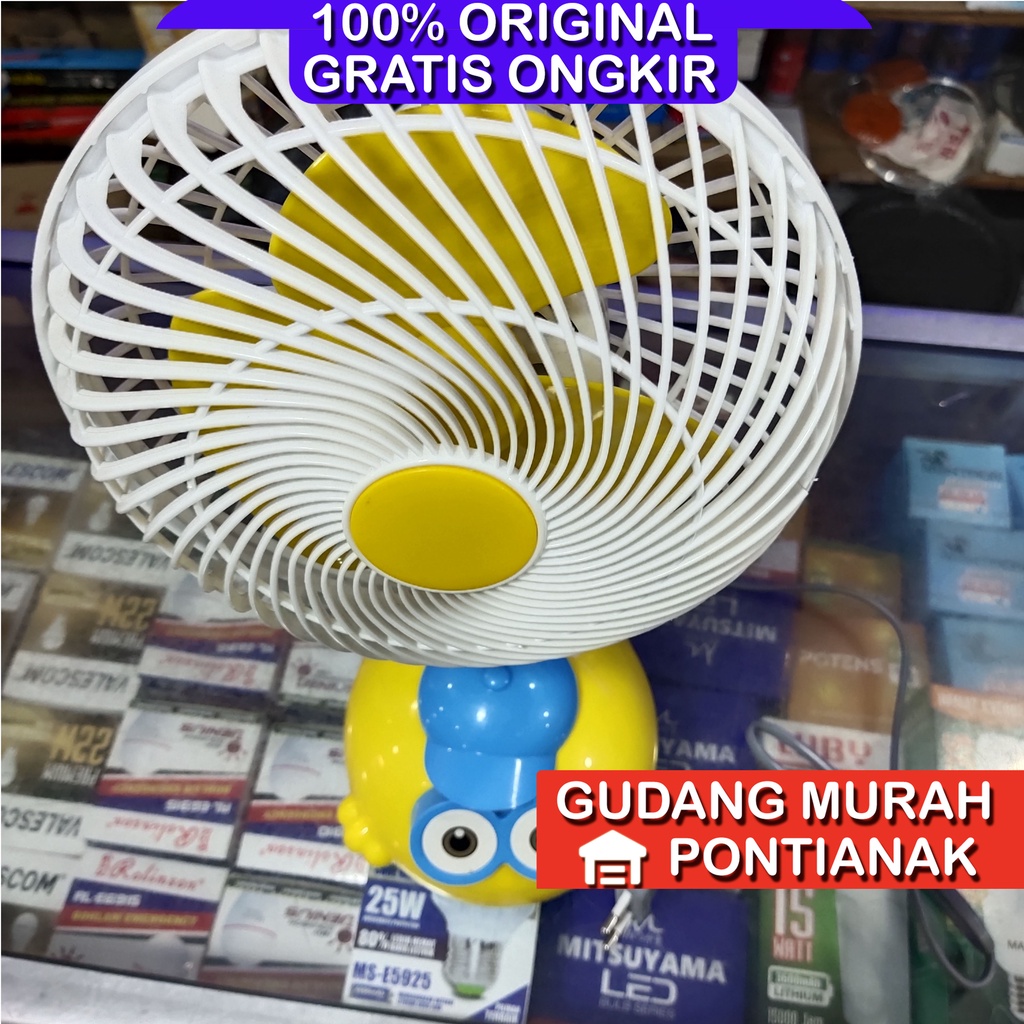 Kipas angin karakter Minion / Desk fan Minion Kuning Swing Bisa MENOLEH PROFAN / YUNDAI