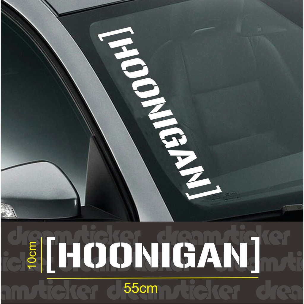 Sticker Kaca Depan Mobil HOONIGAN Windshield 02 Cutting Stiker Variasi Mobil Modifikasi