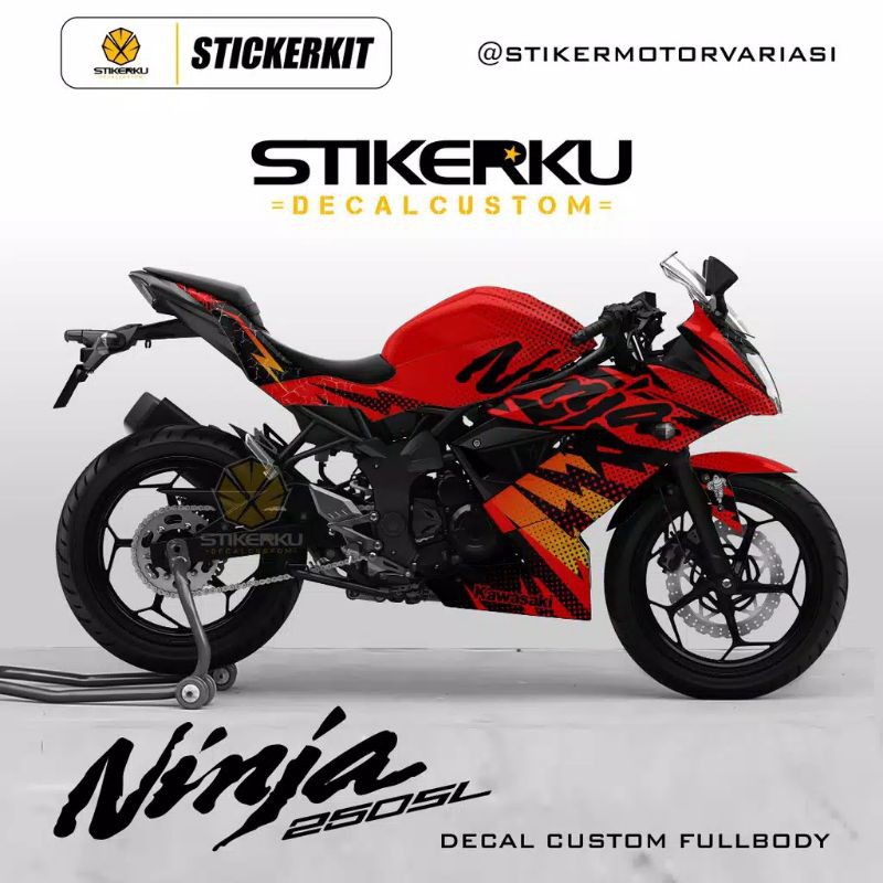 striping decal fullbody ninja 250 mono SL/ decal ninja 250 mono SL/ stiker motor ninja 250 mono SL