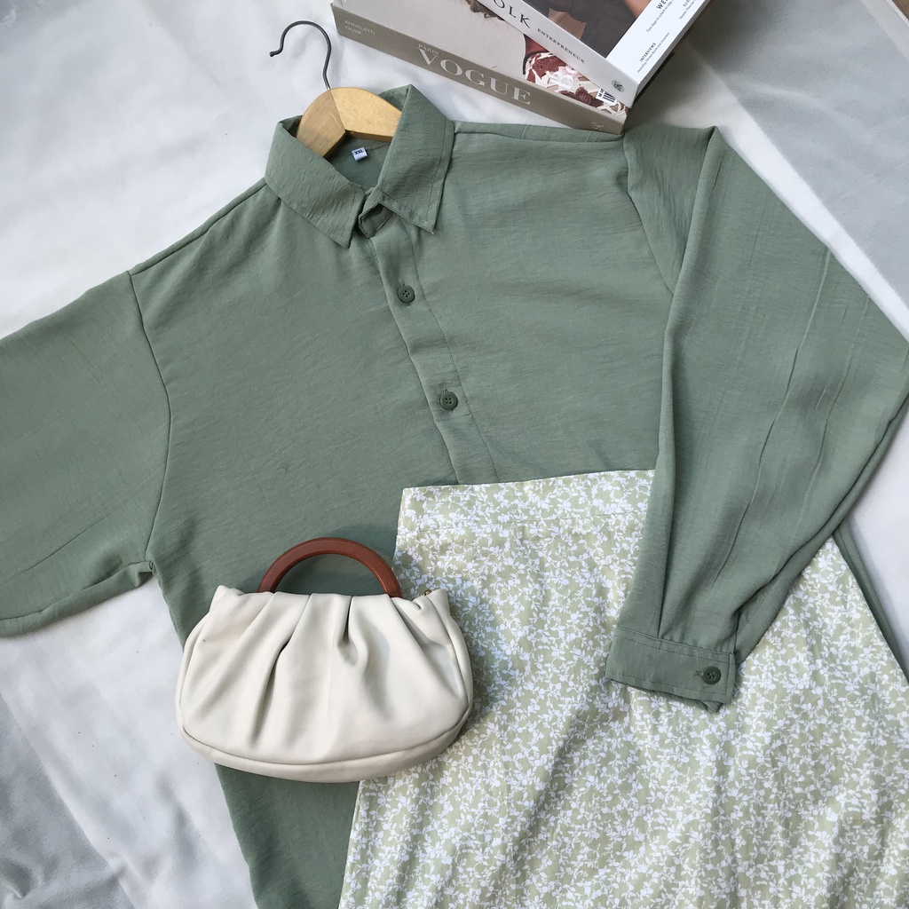 ONE SET CRINKLE WANITA ROK MOTIF BUNGA KOREAN STYLE