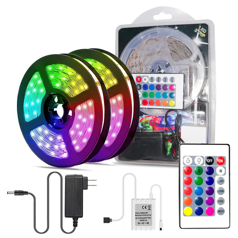 54D Led Strip RGB 2835 / 5050 IP65 12V Remote 10M 2 Cabang @5M