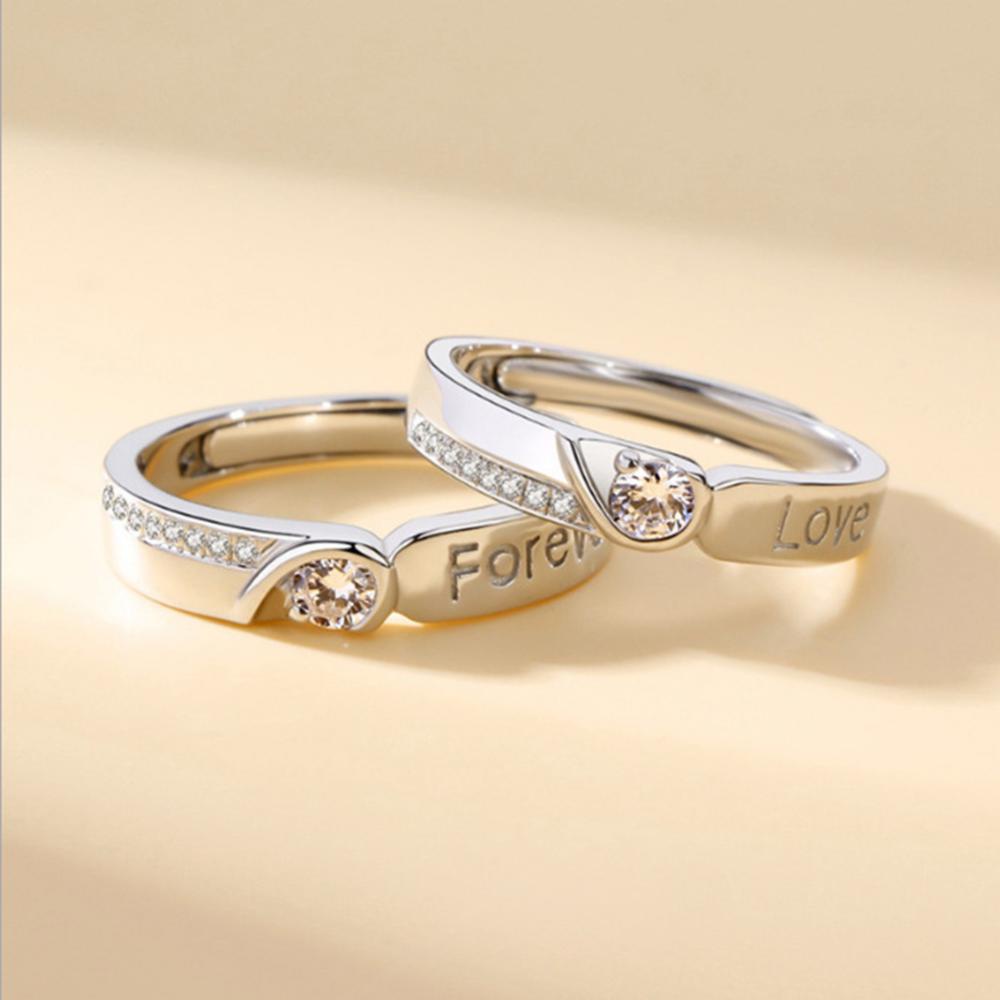 Timekey Cincin Pasangan / Pria / Wanita Desain Hati Simple Unik Untuk Hadiah Valentine A1K7