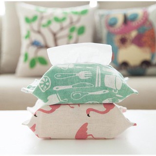 Kotak Tempat Tissue Kain Motif Lucu Bagus Kanvas Cover Tissue Tisu Mobil