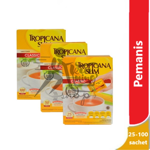 

Tropicana Slim Sweetener Classic 25-100 sachet - pemanis gula jagung