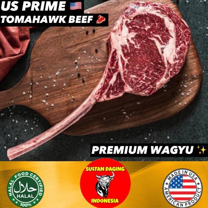 

DAGING TOMAHAWK STEAK US PRIME BEEF 1 KG 800 GRAM IMPORT DARI USA/USDA FSDGDF252