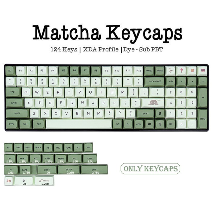 KEYCAPS PBT MATCHA SINGLE SHOT XDA PROFILE SUBLIM MECHANICAL KEYBOARD - JAPAN