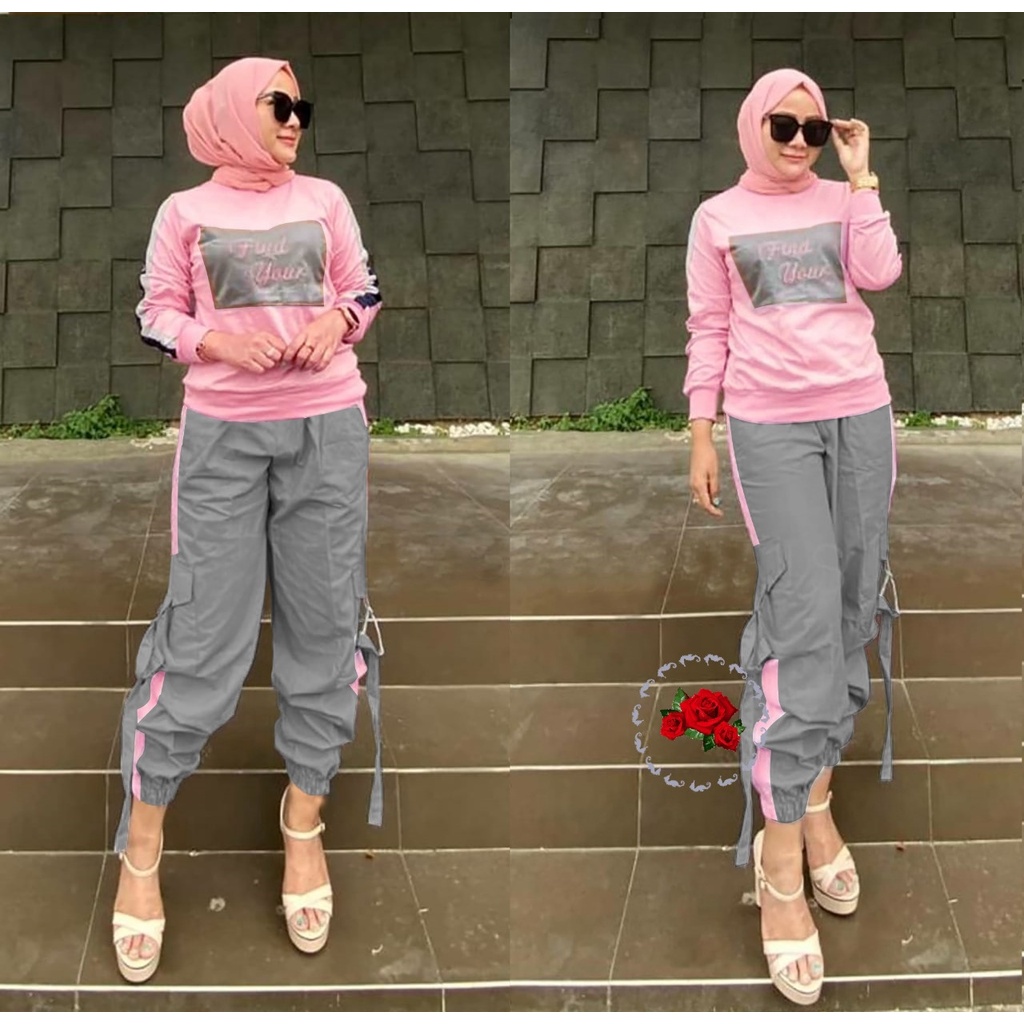 *[IJFK] Setelan Wanita Muslim / Setelan Hijab Ootd Training / Baju Stelan Wanita / Stelan Olahraga