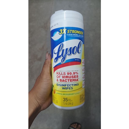 lysol disinfectant wipes lemon & lime blossom scent 35 count