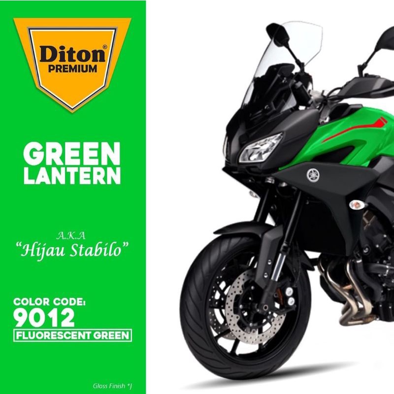 Pilok Ijo Stabilo Fluorescent Green 9012 ** Paket 4Klg Diton Premium Cat Semprot Sepeda Motor Mobil 