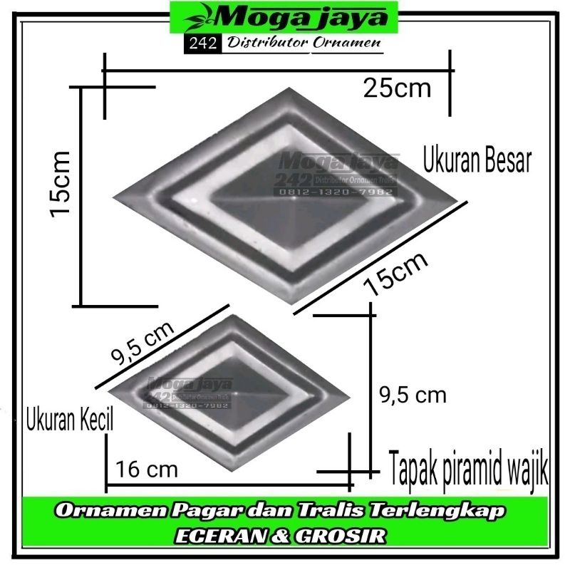 wajik tapak pyramid ornamen tralis pintu pagar