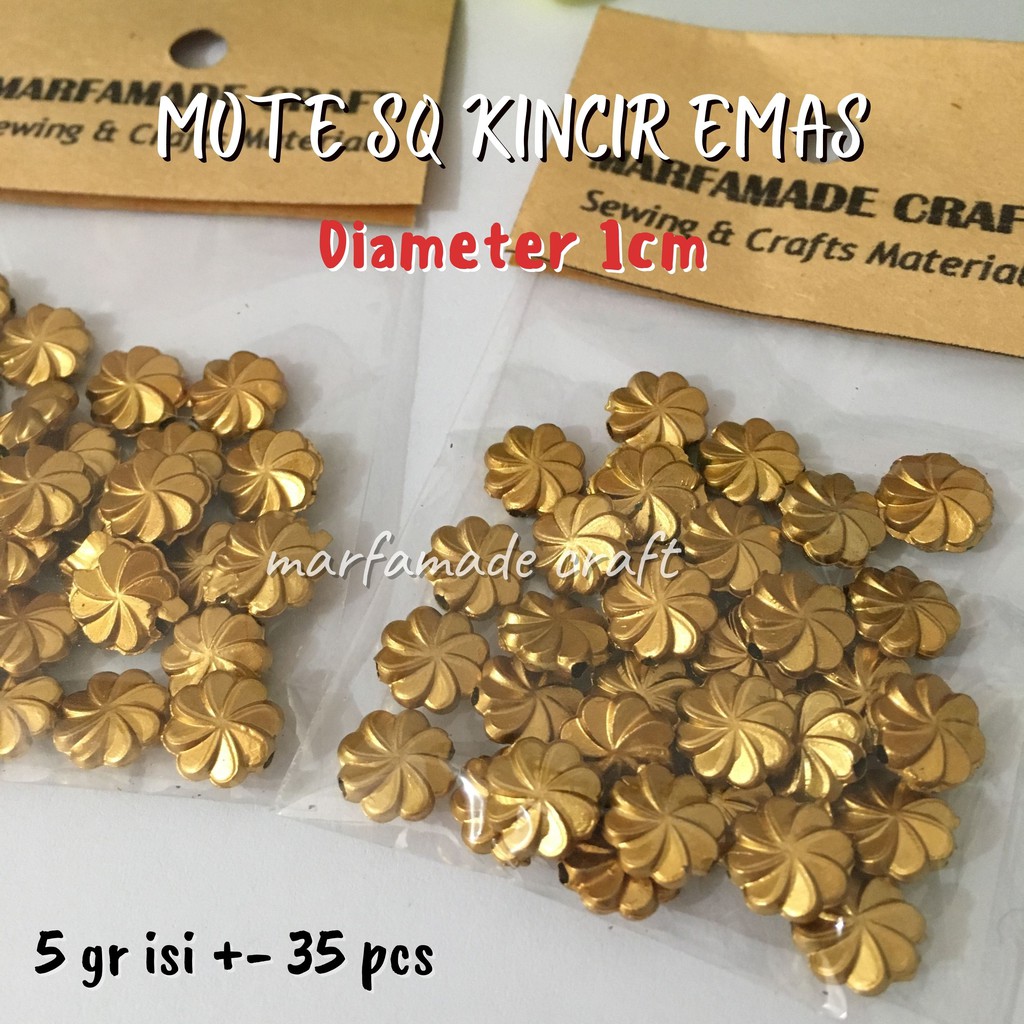 Mote SQ Kincir Emas / Pembatas Mote / Bead Spacer / Per 5 gram