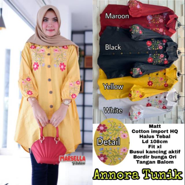 READY ATASAN ANNORA TUNIK BY MARSELA/REAL PICT /SOLO GROSIR