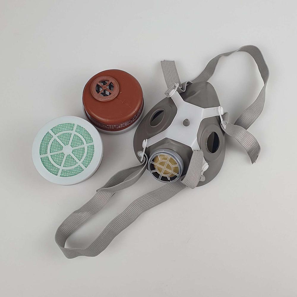 Masker Gas / Masker Gas Respirator / Masker Industrial / Masker Gas Industri Masker Anti Polusi Industri - Gray