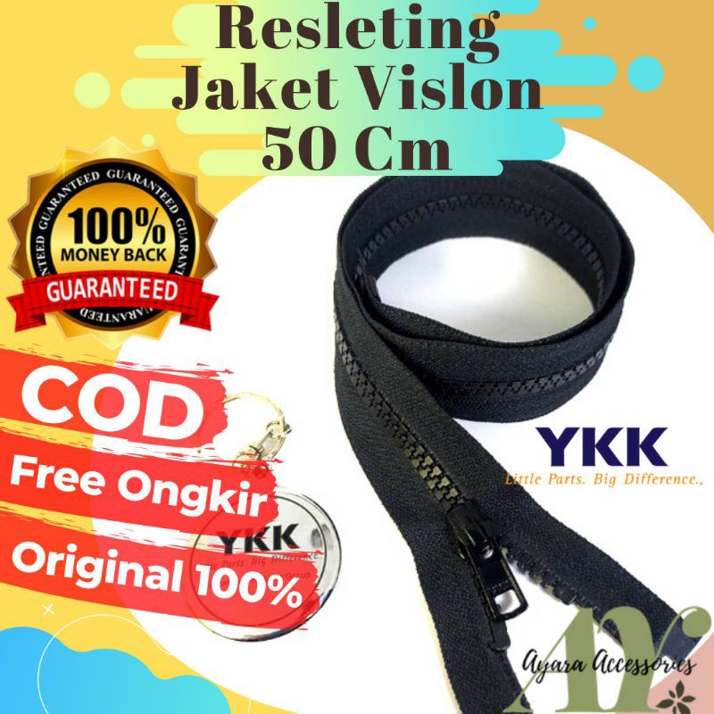 RESLETING ZIPPER SLETING JAKET YKK VISLON NO 5 PANJANG 50 CM