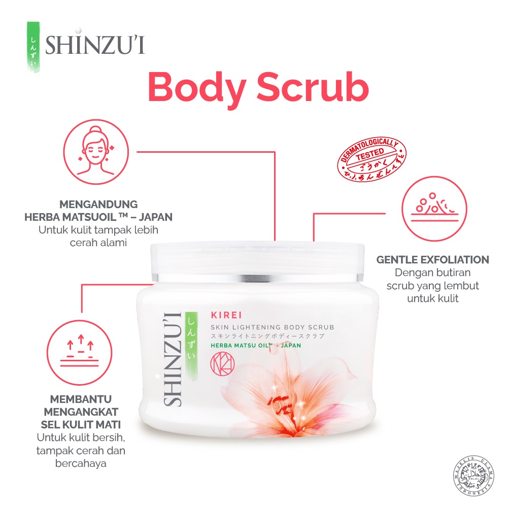 ⭐️ Beauty Expert ⭐️ Shinzui Body Scrub Skin Lightening 110g 200g - Body Scrub Shinzui Scrub Matsu Sakura Kensho Kirei Myori Hana