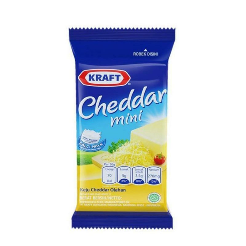 KEJU KRAFT MINI CHEDDAR KEJU PARUT KEJU CHEDAR MINI SACHET 30 GR