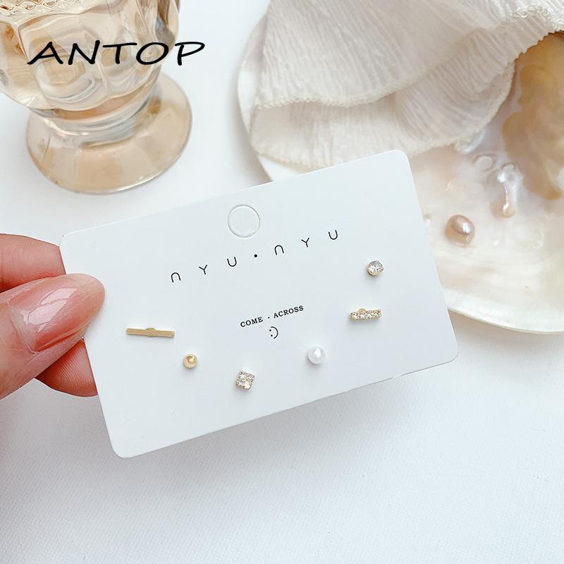 5 / 6PCS Anting Tusuk Aneka Desain Gaya Simple / Pelajar Untuk Wanita