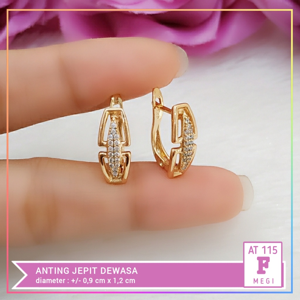 AT 115 - Anting Dewasa Cetik Kupu Permata Cantik Perhiasan Lapis Mas 18K Anting Xuping ori Wanita - Cute-F