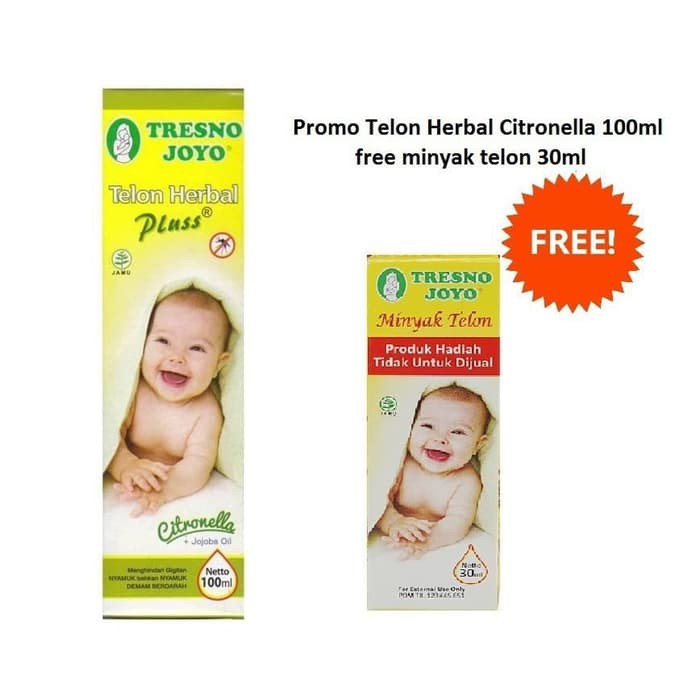 Tresno Joyo Minyak Telon Original / Citronella 100 ml + 30 ml - BANDED 100ml Free 30ml