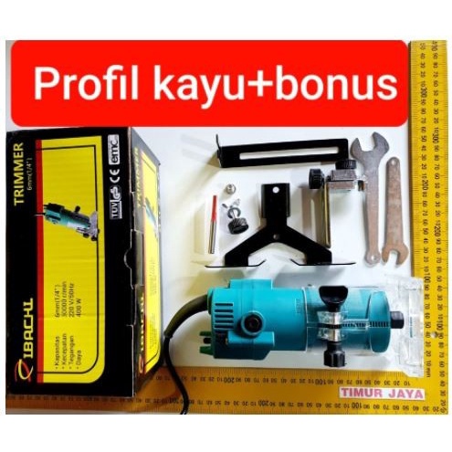 JLD 6 MM bonus MATA Mesin Router Trimmer Profil Kayu Wood modern bitec