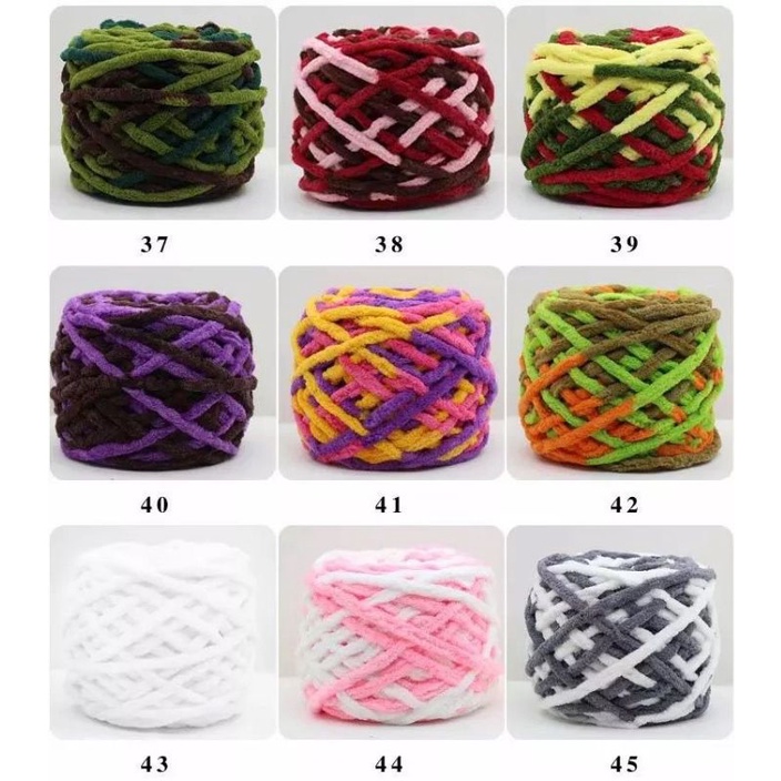 Benang Rajut Chenille Yarn / benang rajut handuk import 1 ply (1 - 28)