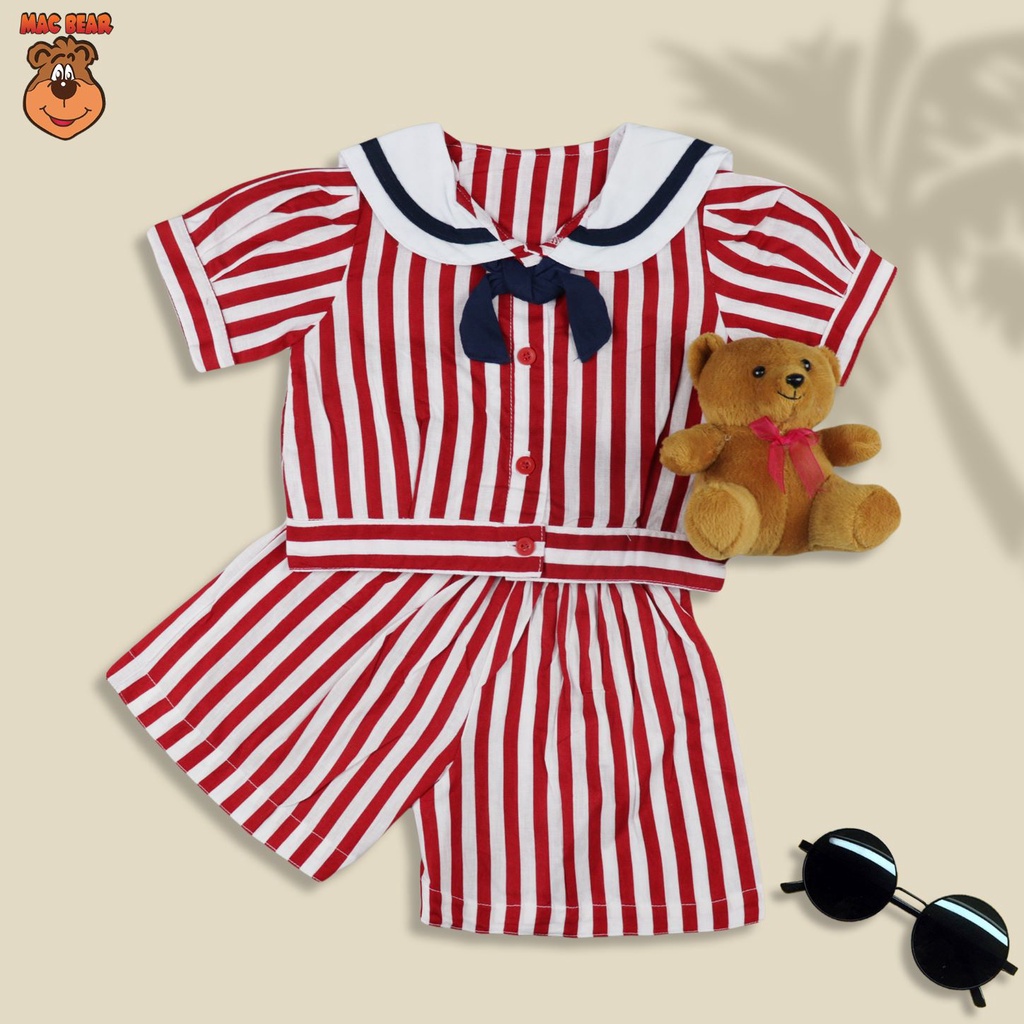 MacBee Setelan Anak Perempuan Sailor Collection Bethari Stripe Carren 6 bulan - 12 tahun-4