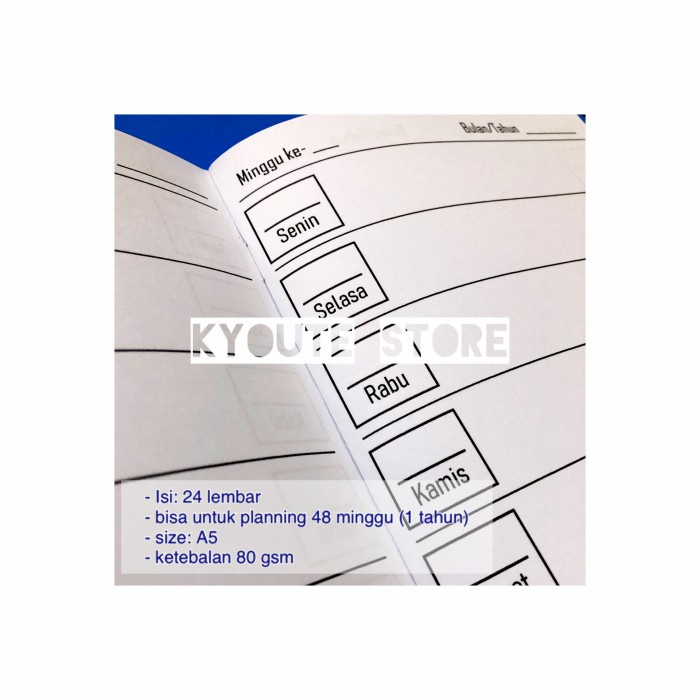 

Mantap Buku My Weekly Planner Kyoute A5 Perencanaan Harian Agenda Schedule Bagus