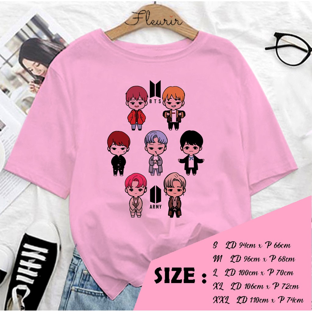 FLEURIR - KAOS  CHIBI WANITA DEWASA LENGAN PENDEK TEE UNISEX PRIA