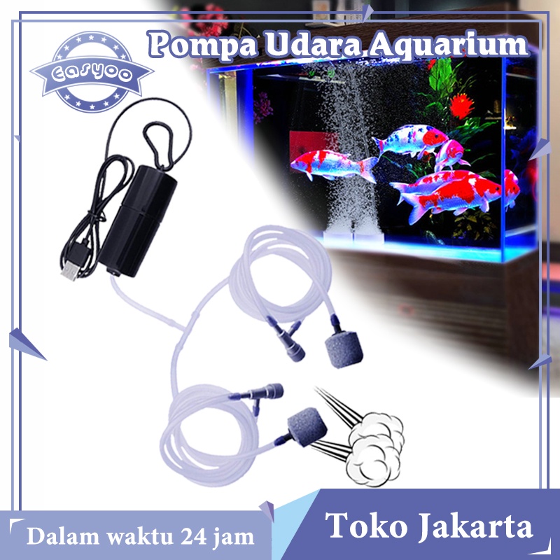 Promo Portabel Mesin Aerator Aquarium Mini Pompa Gelembung Aquarium Usb 2Pcs Oxygen Batu Gelembung