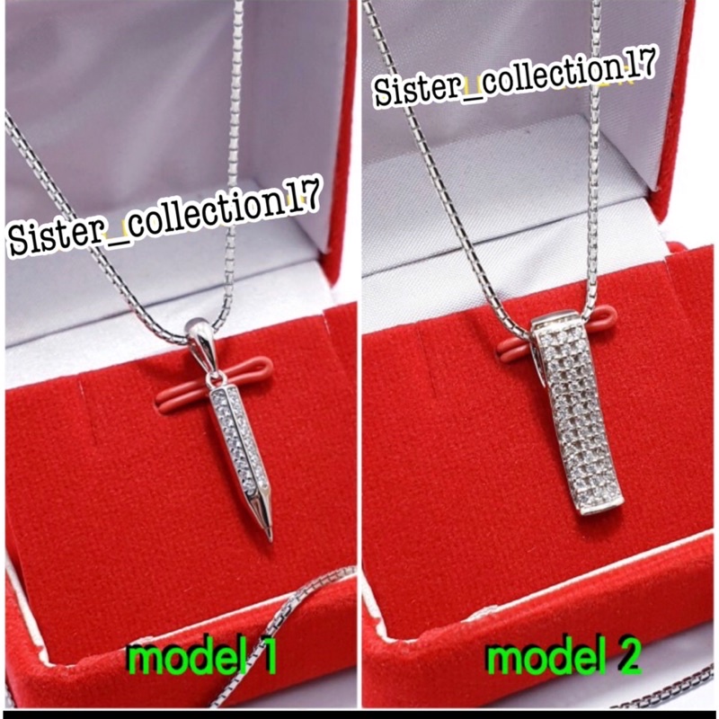 Kalung perak 925 lapis emas putih kalung cowok kalung cewek perak 925