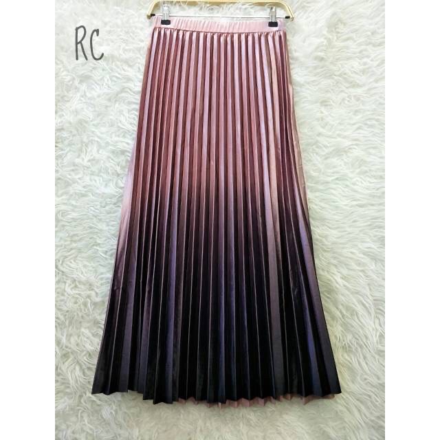 ( Bisa COD ) Rok Bludru velvet Super Gradasi/motif zigzag import Korea(panjang 90cm)-8