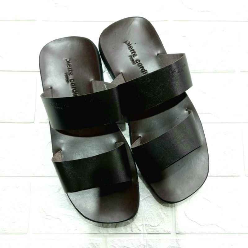 sandal pria kulit asli pierre cardin paris original