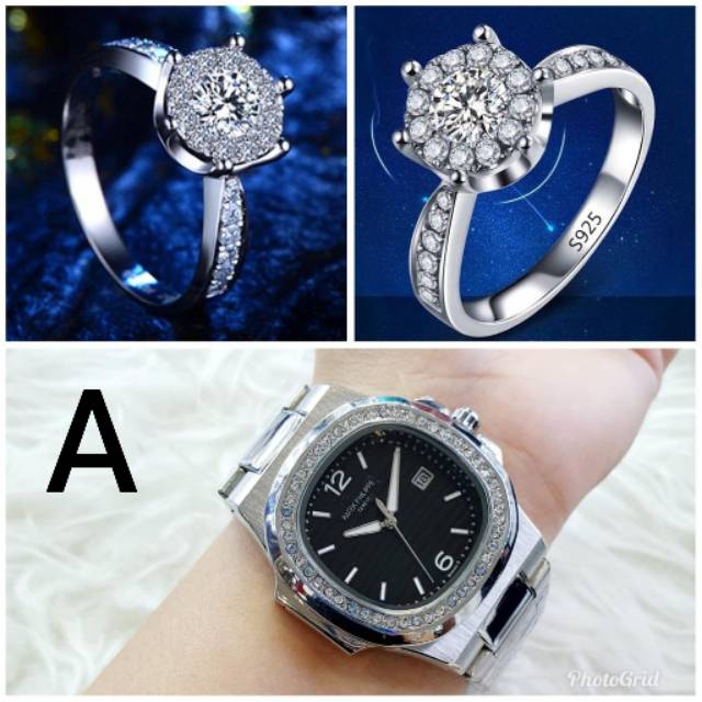 JAM TANGAN WANITA PATEK PHILIPE DIAMOND TGL AKTIF STAINLESS SEMI SUPER
