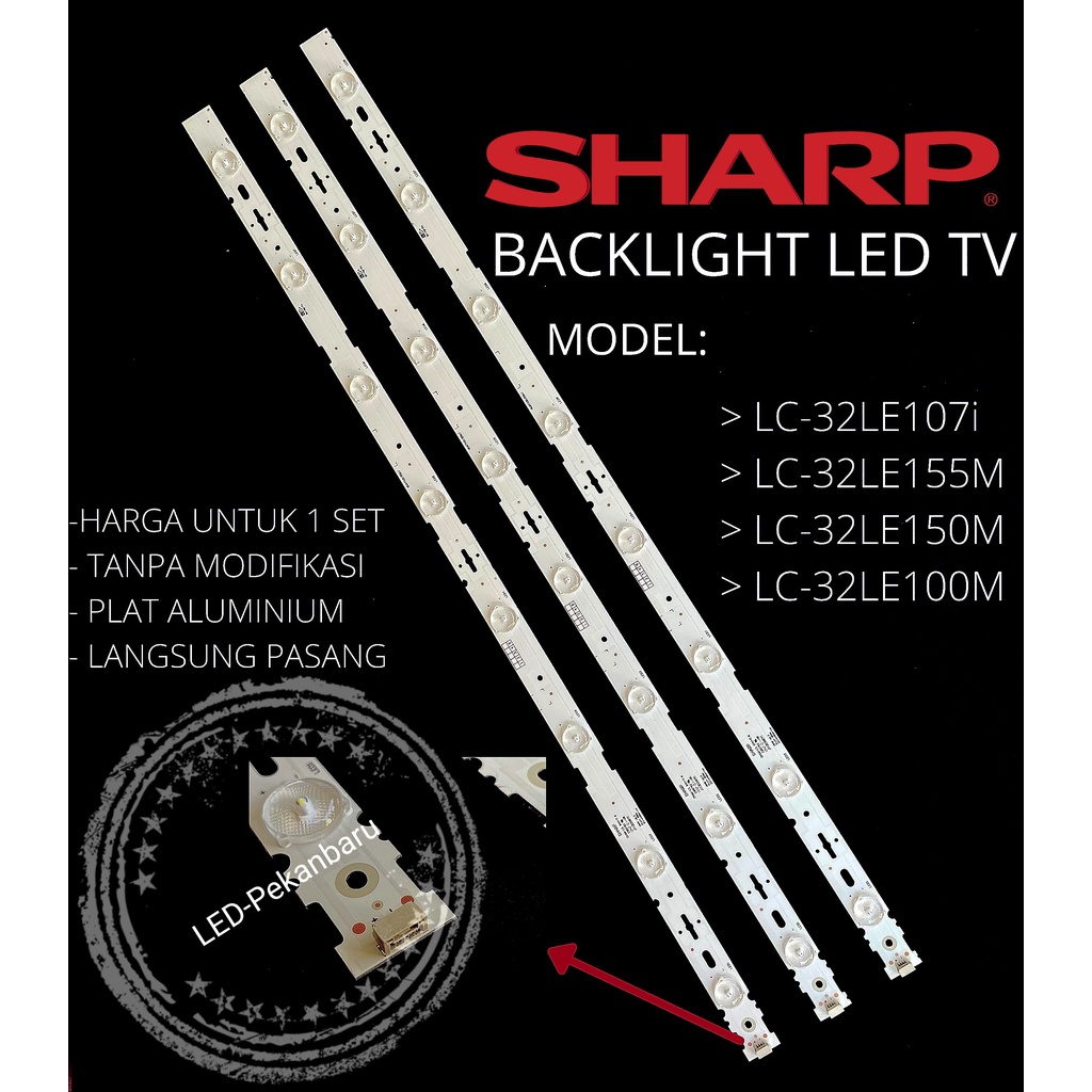 BACKLIGHT LED TV SHARP 32 INC LC 32LE107 32LE150M 32LE155M BL 32LE155