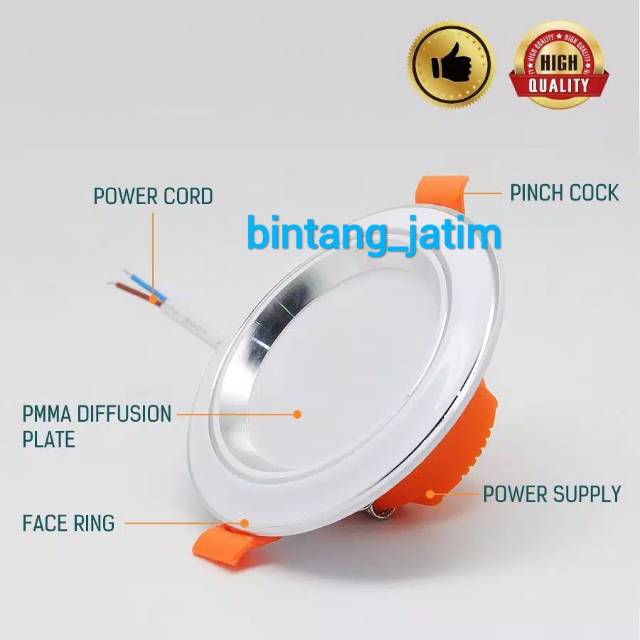 lampu downlight led 3warna 5w/ lampu led 3warna/ panel led 3warna