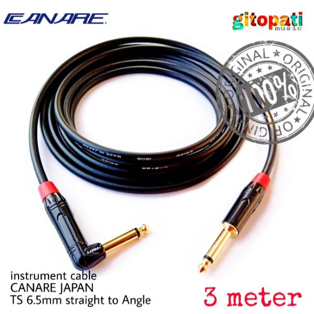 Kabel gitar akustik dan elektrik keyboard bass CANARE original Japan 3 meter